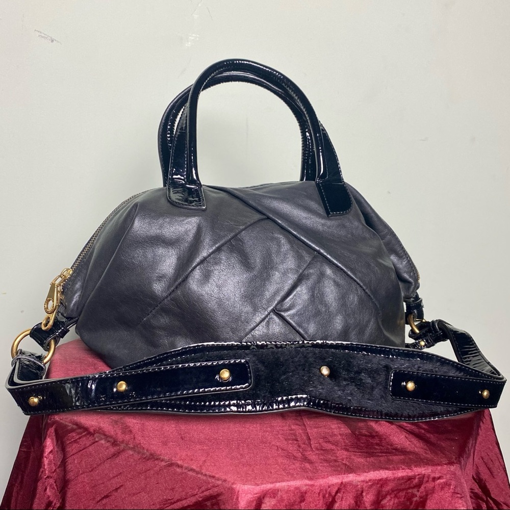 Marc by Marc Jacobs Black Leather Diagonal Patchwork Bag- RARE